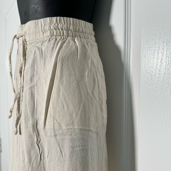 Old Navy Cream Wide-Leg linen blend pull on Pants Size Large - Picture 4 of 6
